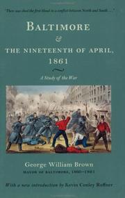 Cover of Baltimore and the Nineteenth of April, 1861: A Study of the War