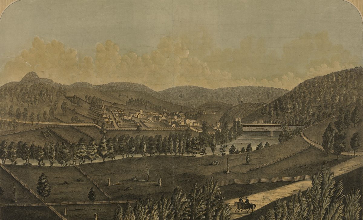 Panoramic view of the town of Philippi, West Virginia
