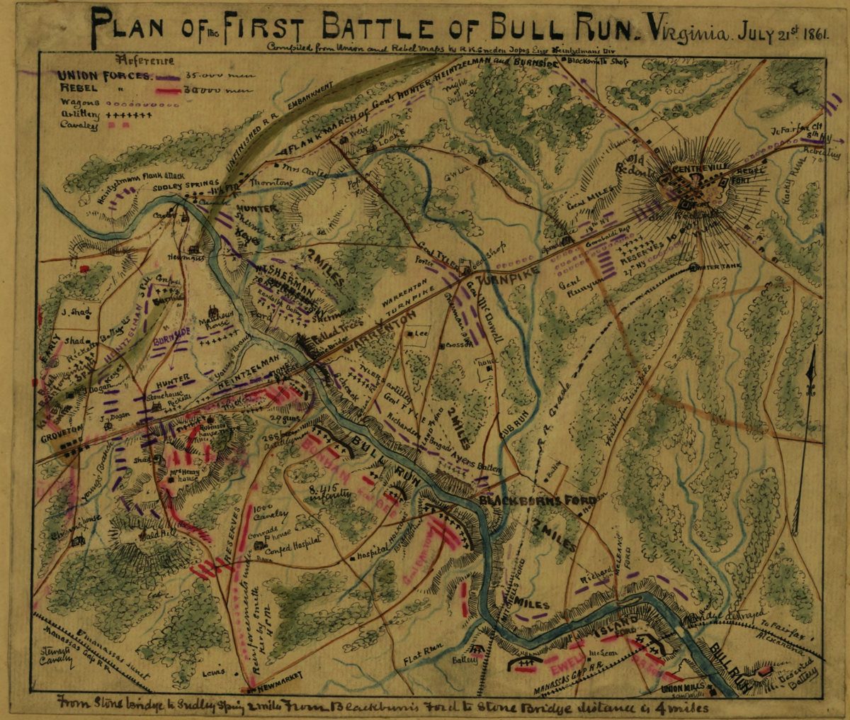 Period map of the First Battle of Bull Run
